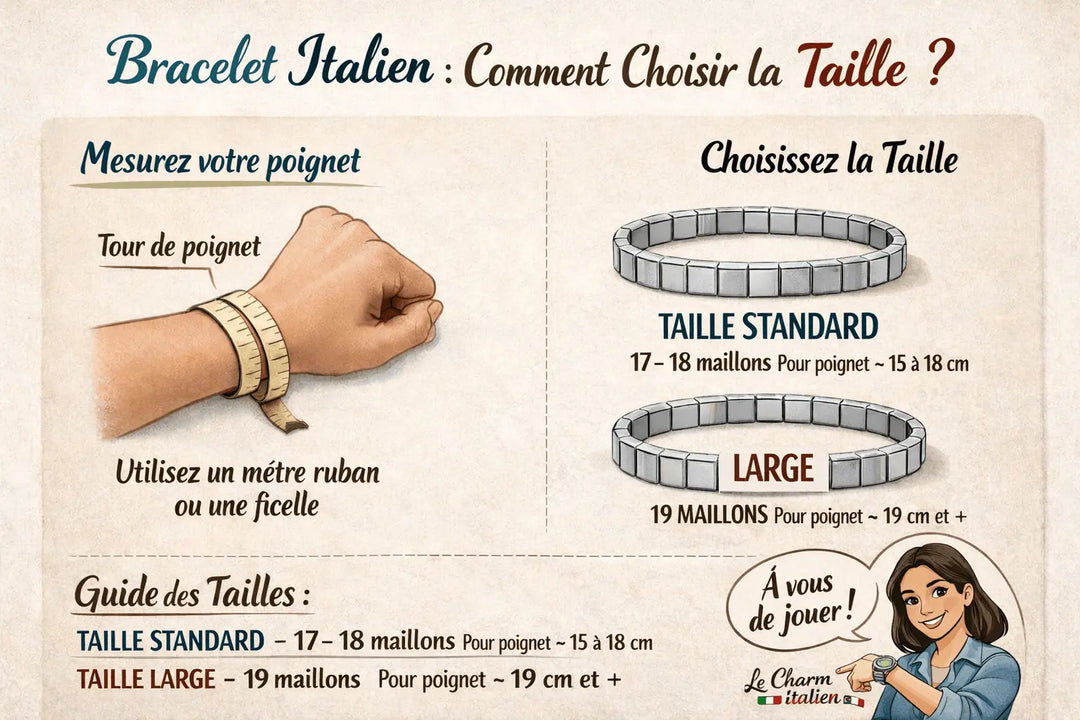 Bracelet italien : comment choisir la taille parfaite ? Le charm italien