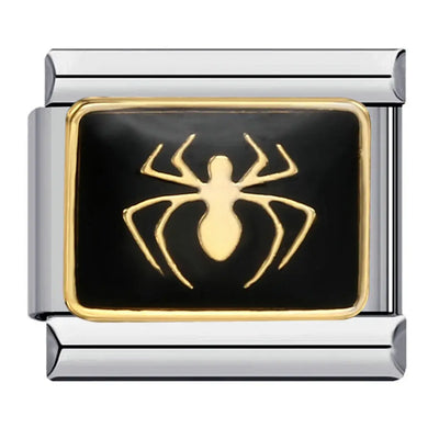 Charm Araignée Noir et Doré