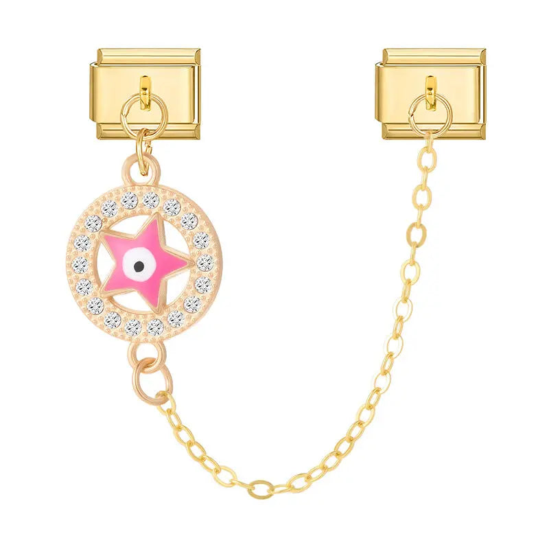 Charm italien CHAINE ETOILE ROSE DE PROTECTION Le charm italien