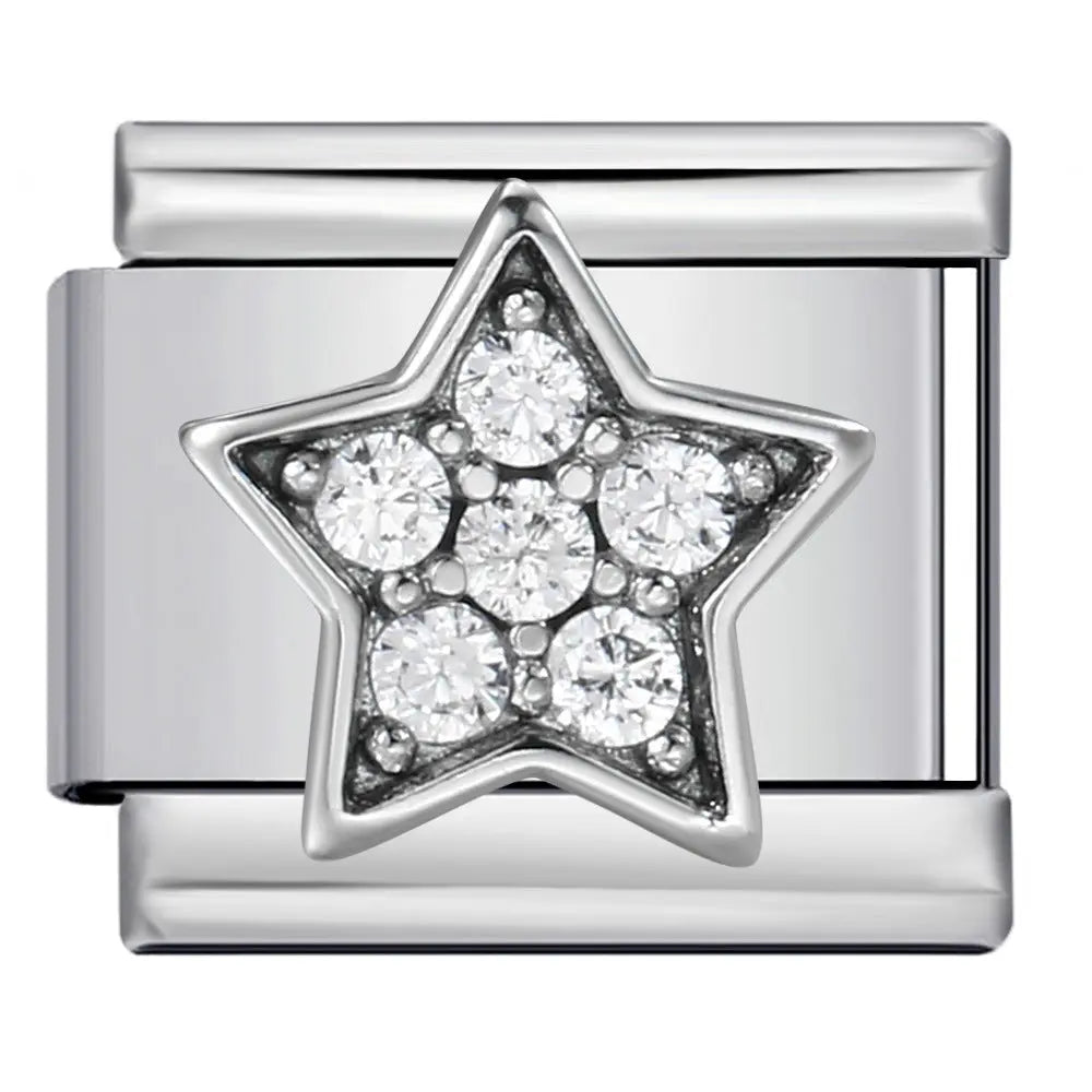 Etoile argentée précieuse Le charm italien