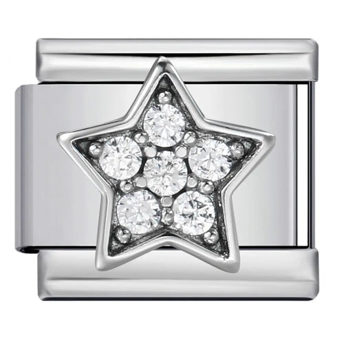 Etoile argentée précieuse Le charm italien