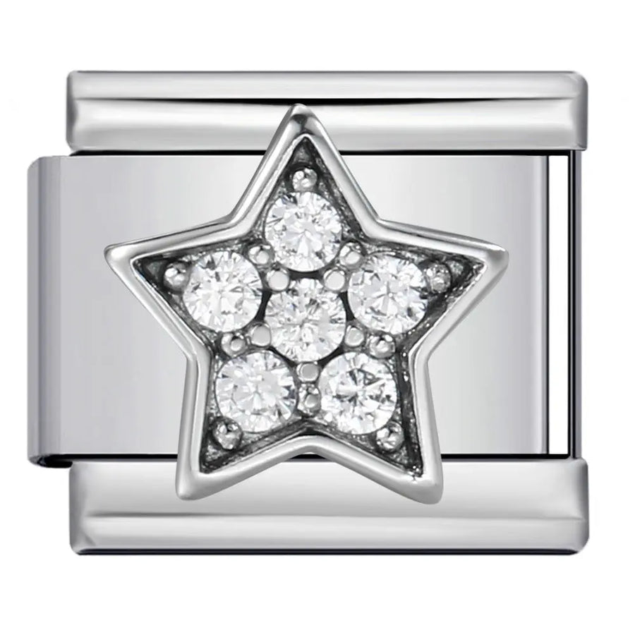 Etoile argentée précieuse Le charm italien