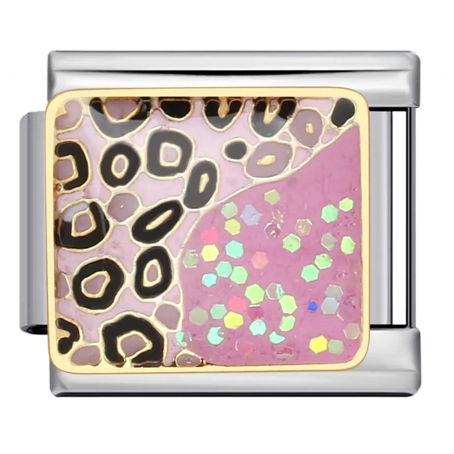 Léopard rose et paillettes Le charm italien