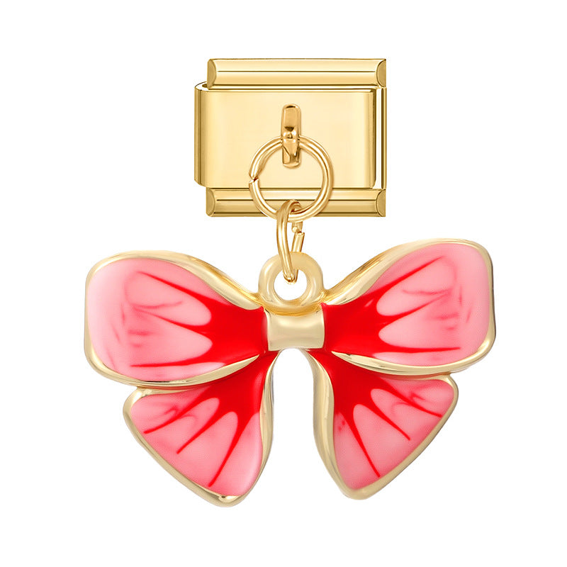 charm italien PENDENTIF NOEUD ROUGE