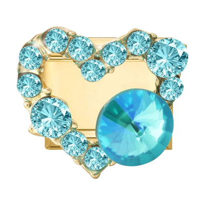 Charm Grand Cœur Turquoise
