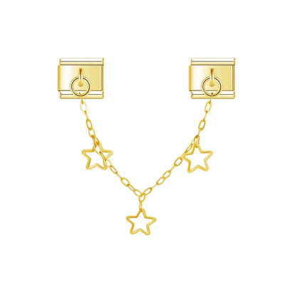 Charm Pendentif Chaîne Étoiles Dorée