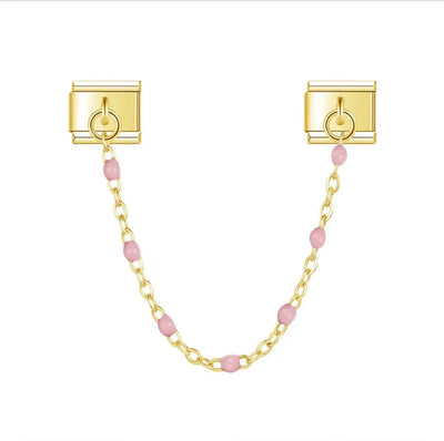 Charm Pendentif Chaîne Perles Roses