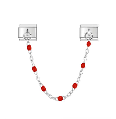 Charm Pendentif Chaîne de Sécurité Perles Rouges