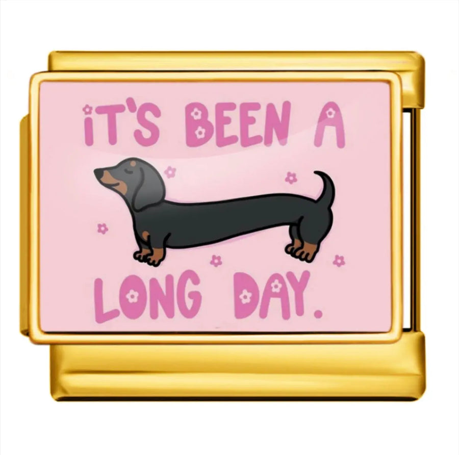 charm italien CHIEN TECKEL ROSE Le Charm Italien