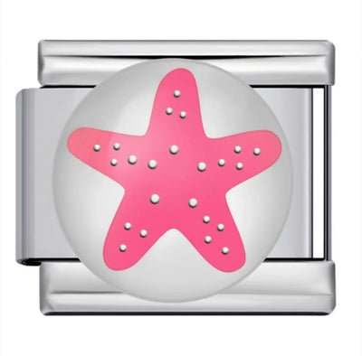 Charm Étoile de Mer Rose Argenté