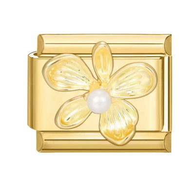 Charm Fleur Perle Doré
