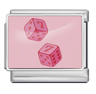 Charm Dés Porte-Bonheur Rose