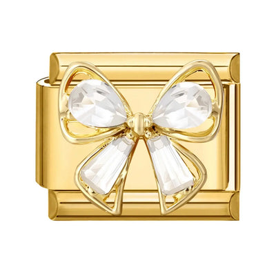 Charm Noeud Diamant Doré