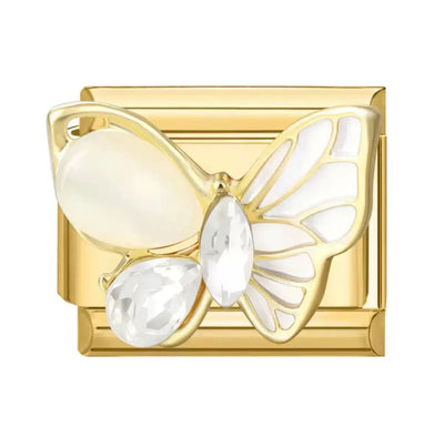 Charm Papillon Diamant Doré