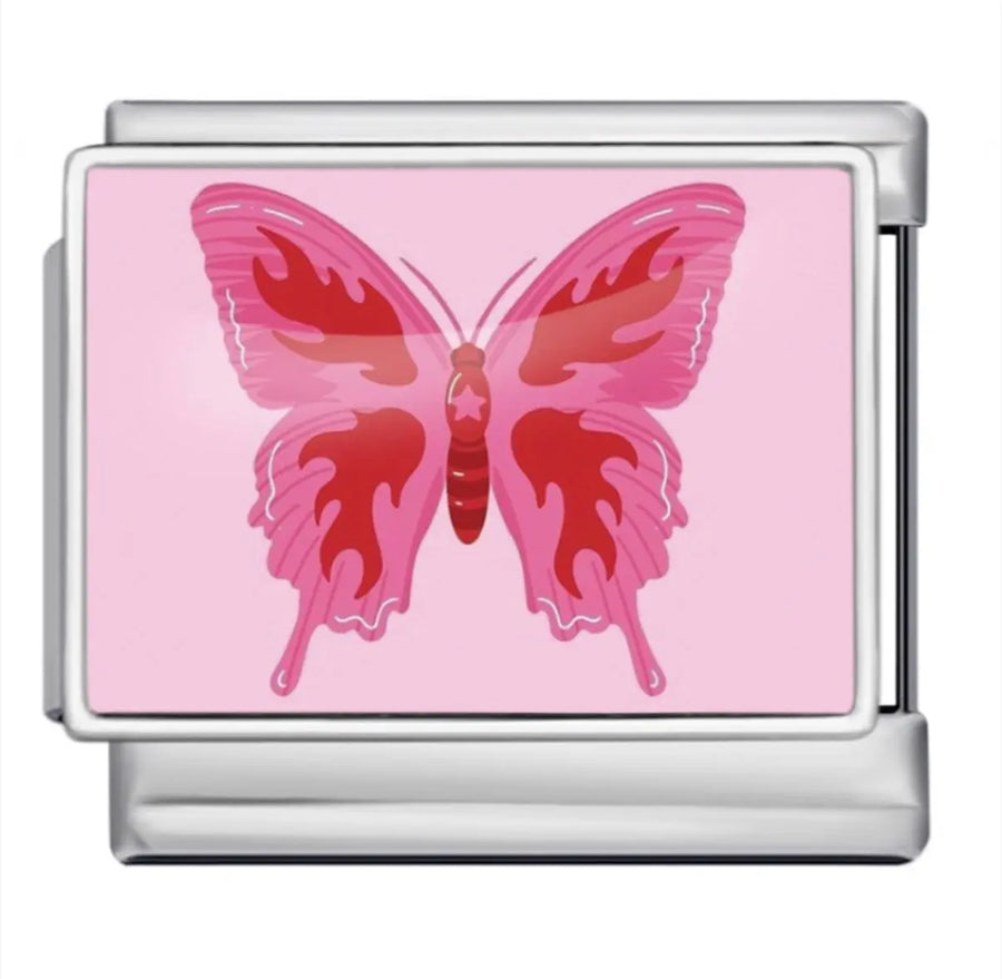 charm italien PAPILLON ROSE Le Charm Italien