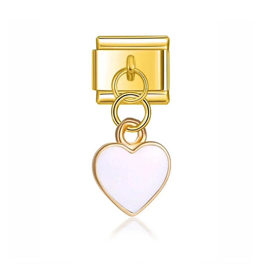 charm italien PENDENTIF COEUR BLANC Le Charm Italien