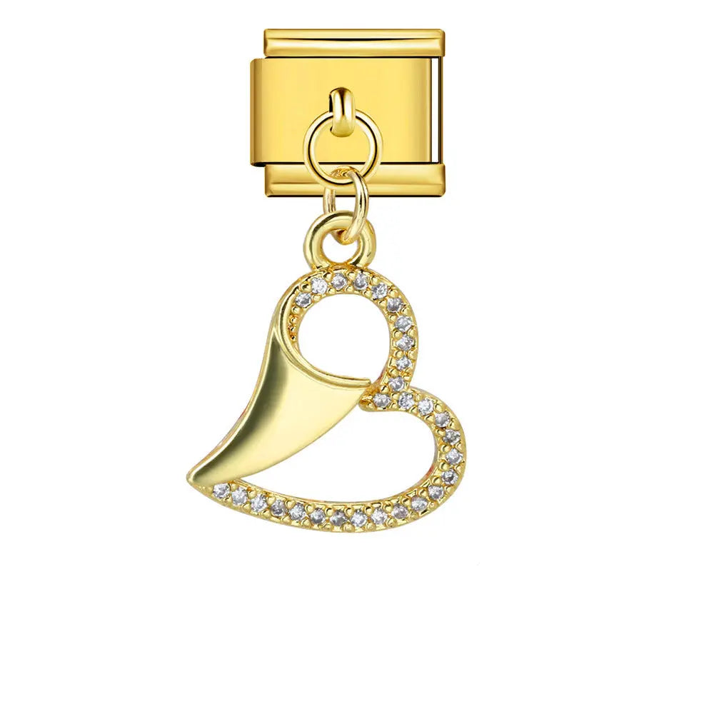 charm italien PENDENTIF COEUR PENCHE Le charm italien