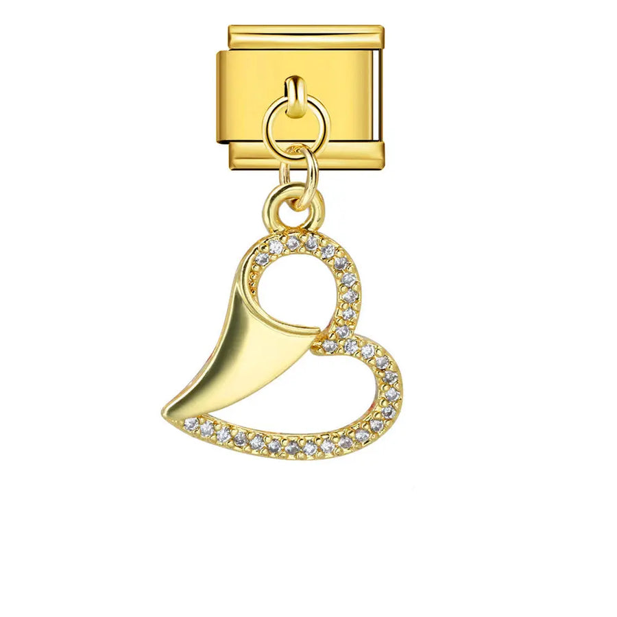 charm italien PENDENTIF COEUR PENCHE Le charm italien