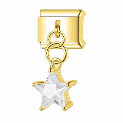 Charm Pendentif Étoile Cristal Doré