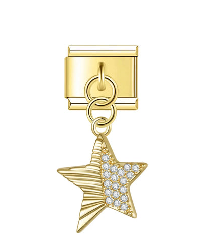 Charm Pendentif Étoile Scintillante Doré