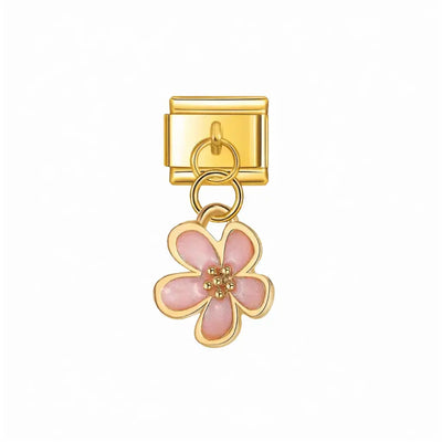 Charm Pendentif Fleur Rose