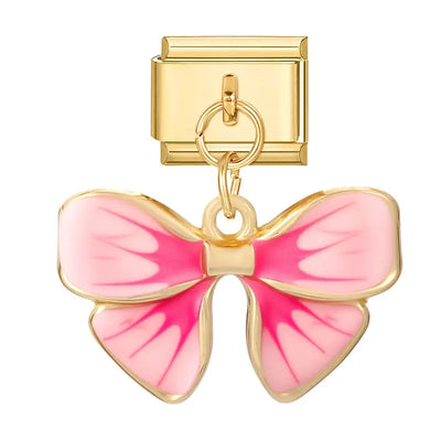 Charm Pendentif Noeud Papillon Rose