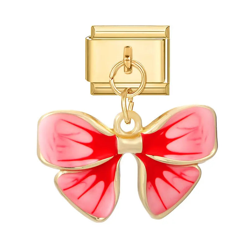 charm italien PENDENTIF NOEUD ROUGE Le Charm Italien