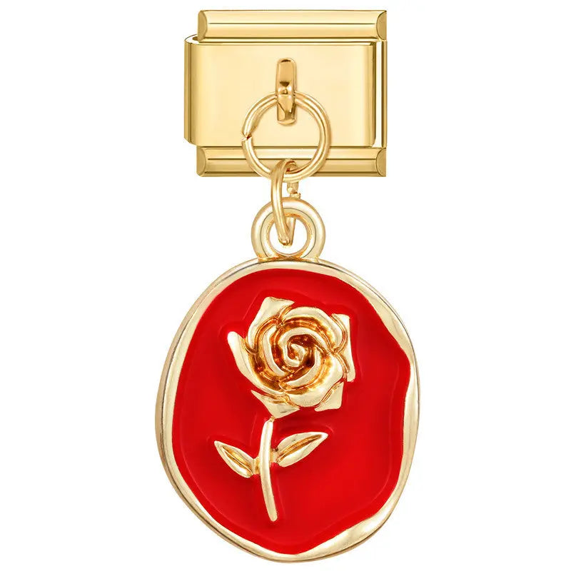 charm italien PENDENTIF ROSE ETERNEL Le Charm Italien