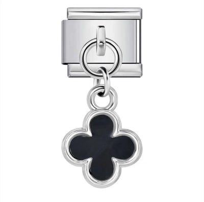Charm Pendentif Trèfle Noir