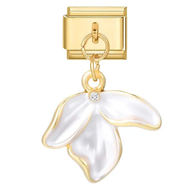 Charm Pendentif Fleur Blanche Nacrée